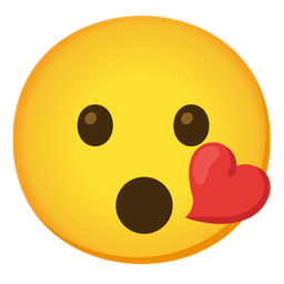 kissing face with smiling eyes and hushed face