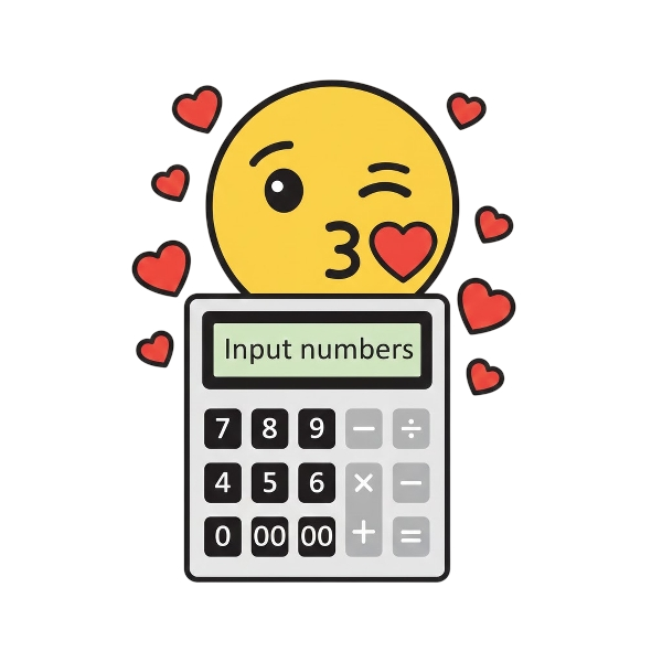 Kissing face with smiling eyes and Input numbers