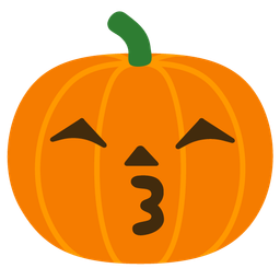 kissing face with smiling eyes and jack-o-lantern