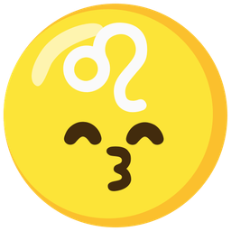 kissing face with smiling eyes and Leo