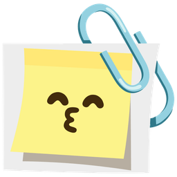 kissing face with smiling eyes and linked paperclips