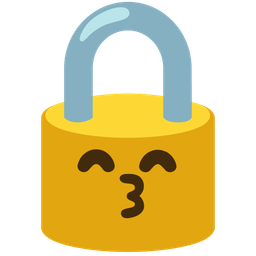 kissing face with smiling eyes and locked