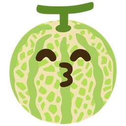 kissing face with smiling eyes and melon