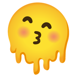 Kissing face with smiling eyes and Melting face