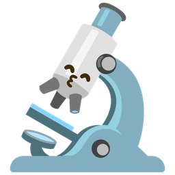 kissing face with smiling eyes and microscope