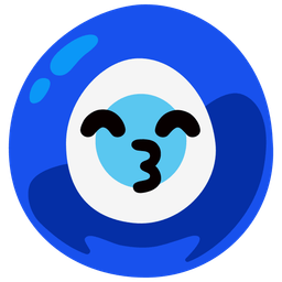 kissing face with smiling eyes and nazar amulet