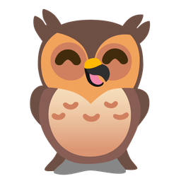 kissing face with smiling eyes and owl