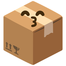 kissing face with smiling eyes and package