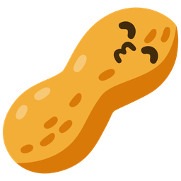 kissing face with smiling eyes and peanuts