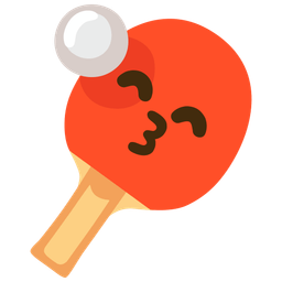 kissing face with smiling eyes and ping pong