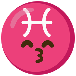 kissing face with smiling eyes and Pisces