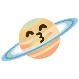 kissing face with smiling eyes and ringed planet