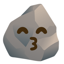 kissing face with smiling eyes and rock
