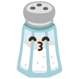 kissing face with smiling eyes and salt