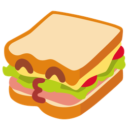 kissing face with smiling eyes and sandwich
