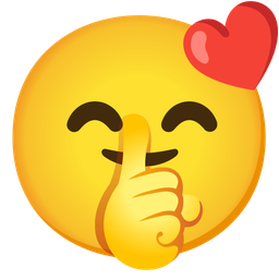 kissing face with smiling eyes and shushing face