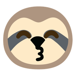 kissing face with smiling eyes and sloth