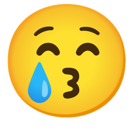 Kissing face with smiling eyes and Smiling face with tear