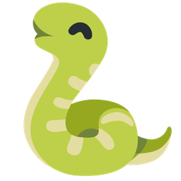 kissing face with smiling eyes and snake