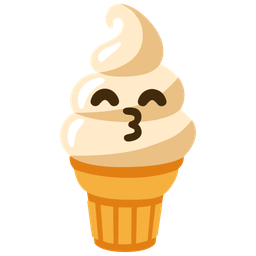 kissing face with smiling eyes and soft ice cream