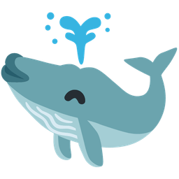 kissing face with smiling eyes and spouting whale