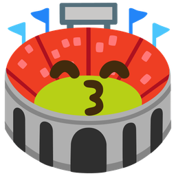 kissing face with smiling eyes and stadium