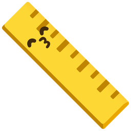 kissing face with smiling eyes and straight ruler