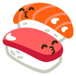 kissing face with smiling eyes and sushi