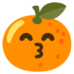 kissing face with smiling eyes and tangerine