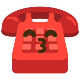 kissing face with smiling eyes and telephone