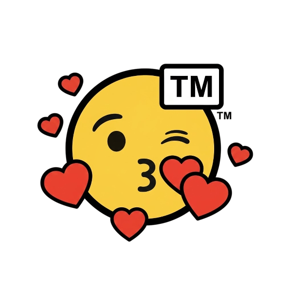 Kissing face with smiling eyes and Trade mark