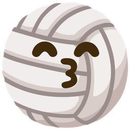 kissing face with smiling eyes and volleyball