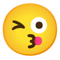 Kissing face with smiling eyes and Winking face with tongue
