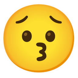 kissing face with smiling eyes and worried face