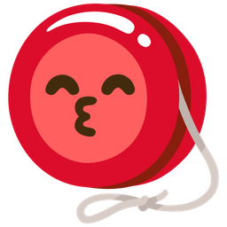 kissing face with smiling eyes and yo-yo