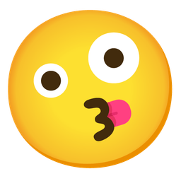 Kissing face with smiling eyes and Zany face