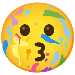 kissing face and artist palette