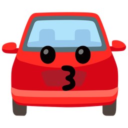 kissing face and automobile