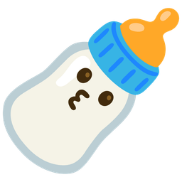 kissing face and baby bottle