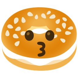 kissing face and bagel