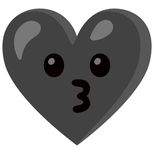 Kissing face and Black heart