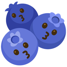 kissing face and blueberries