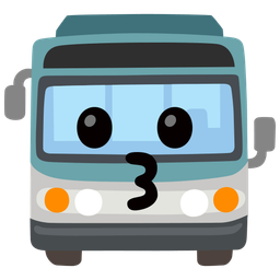 kissing face and bus