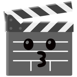 kissing face and clapper board