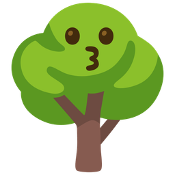 kissing face and deciduous tree