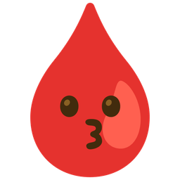 kissing face and drop of blood