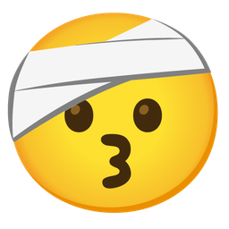 kissing face and face with head-bandage