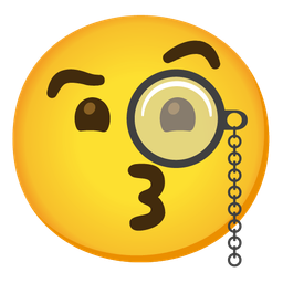 kissing face and face with monocle