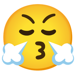 kissing face and face with steam from nose