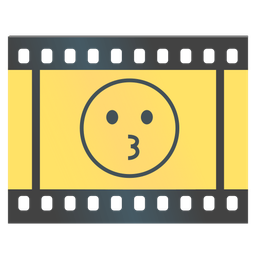 kissing face and film frames